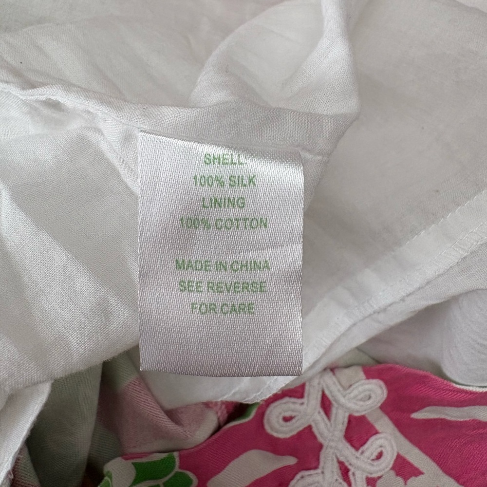 Lilly Pulitzer Pink Green and White Embroidered Dress - Size 8 - Picture 7 of 7